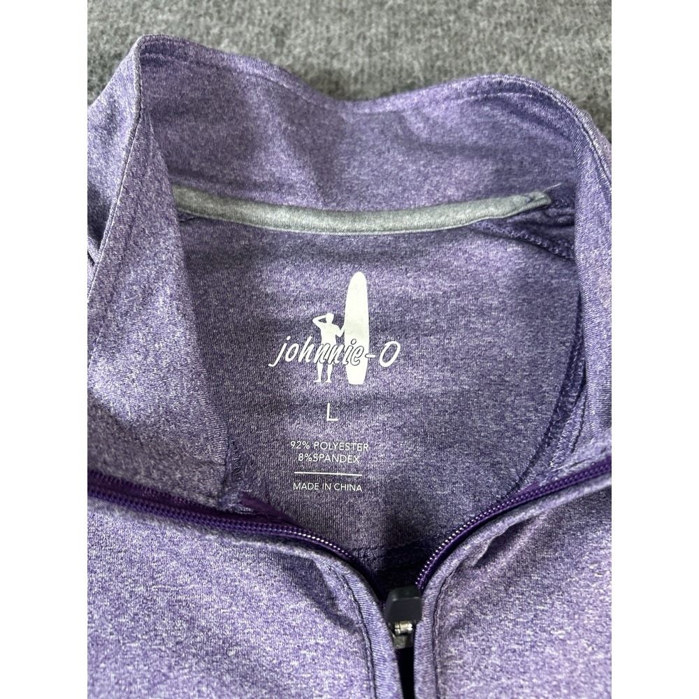 Johnnie O Shirt Mens Large Purple 1/4 Zip Stretch Golf Cross Logo - Picture 2 of 6
